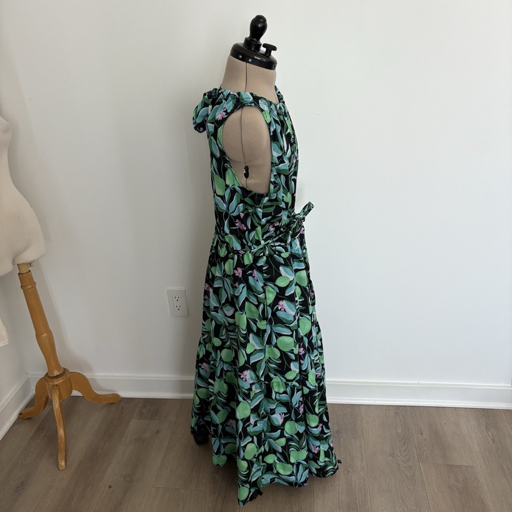 Ava & Viv Womens Dress 1X Black Floral Sleeveless Tiered Maxi Cotton Blend Boho - Picture 4 of 16